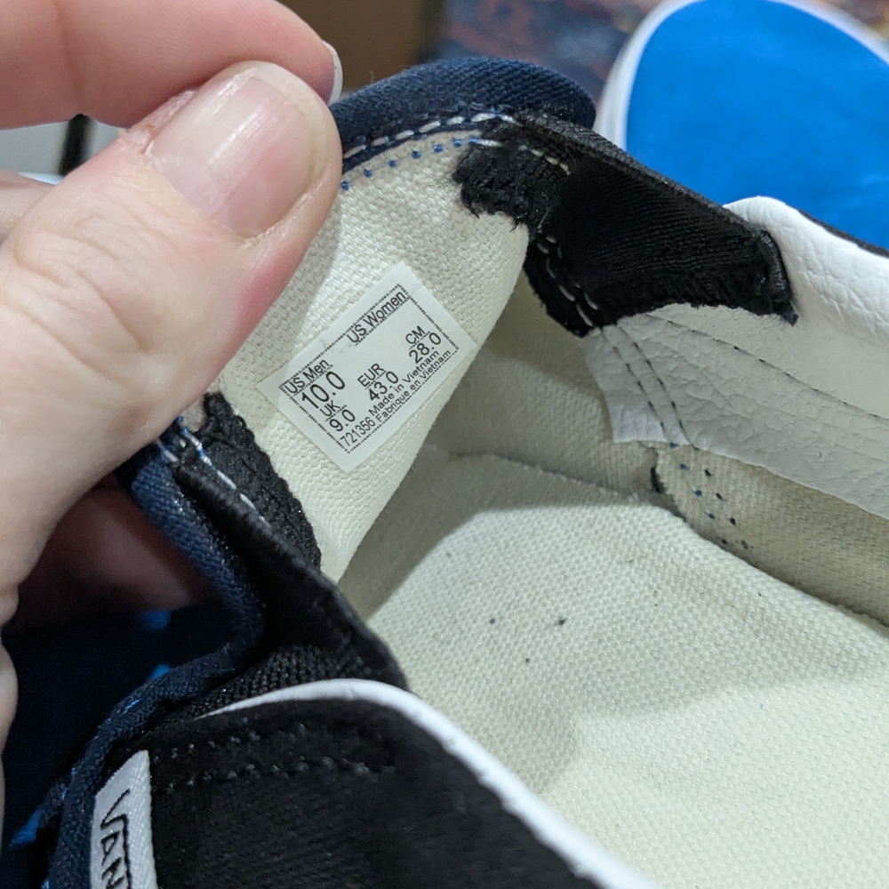 Vans Royal Blue and Black Slip-On Sneakers - Picture 5 of 5